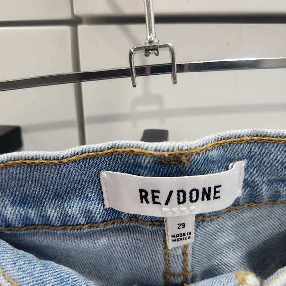 Re/Done 70s Stove Pipe High Rise Straight Leg Jeans Distressed 29 - Picture 7 of 13